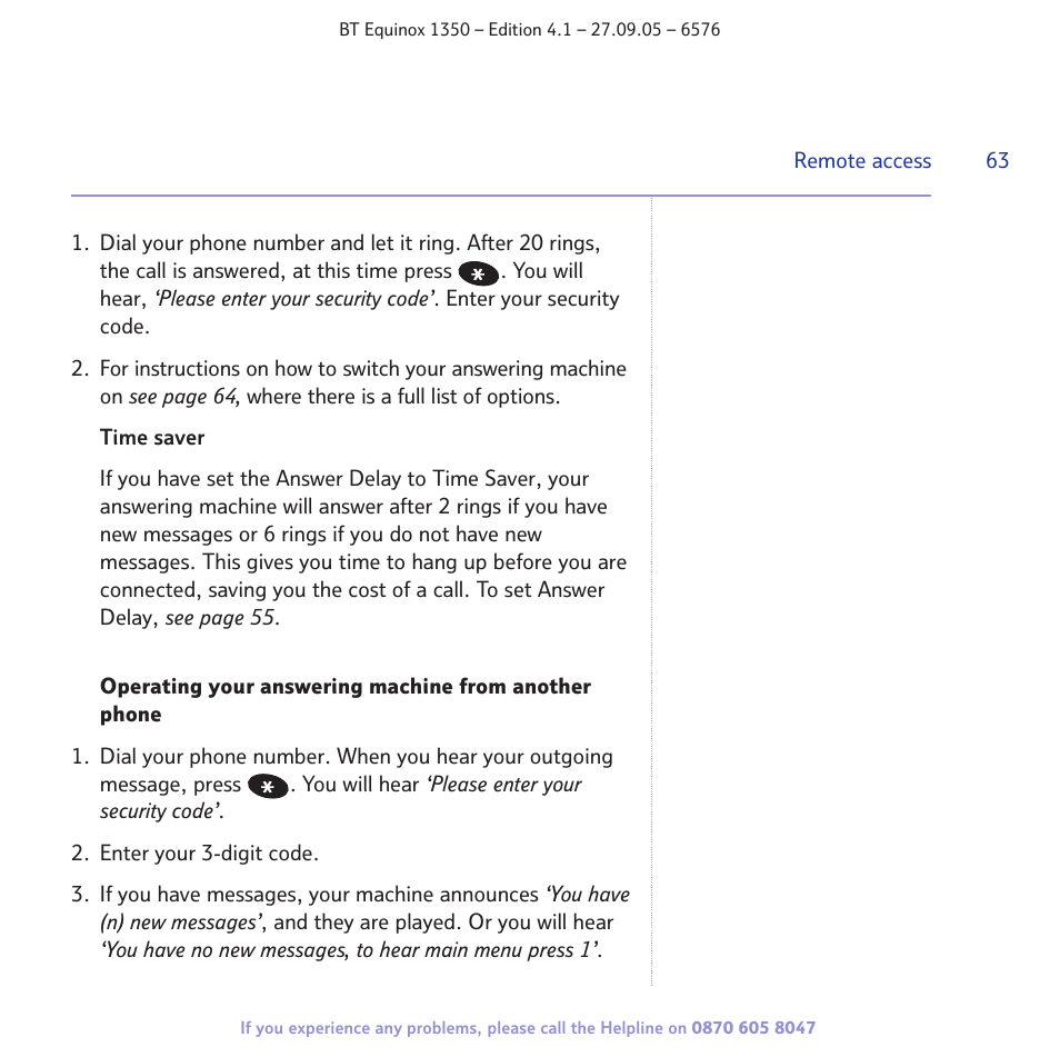 BT EQUINOX 1350 User Manual | Page 63 / 102