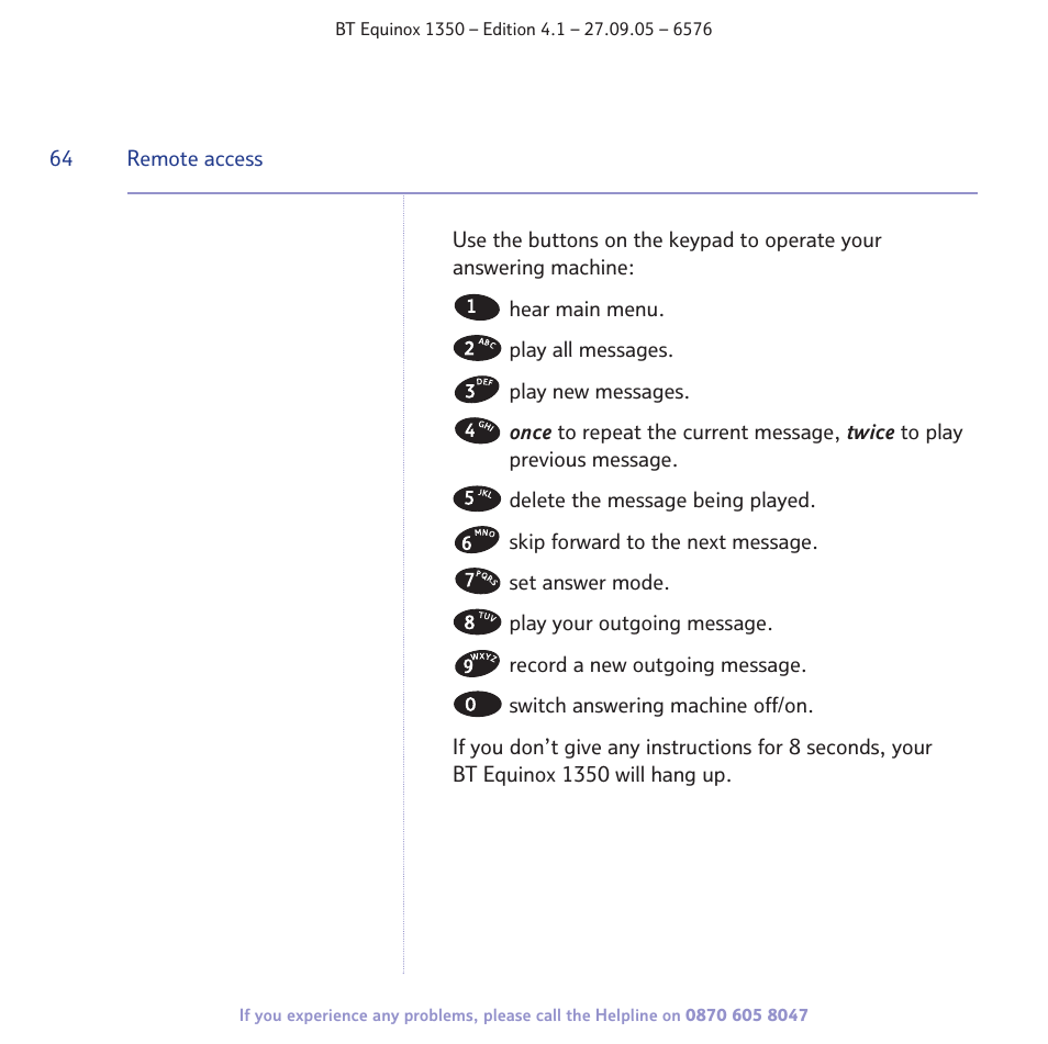 BT EQUINOX 1350 User Manual | Page 64 / 102