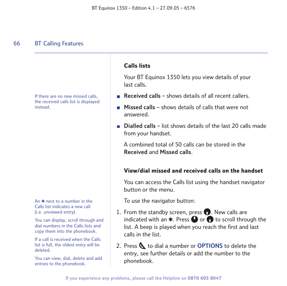 BT EQUINOX 1350 User Manual | Page 66 / 102