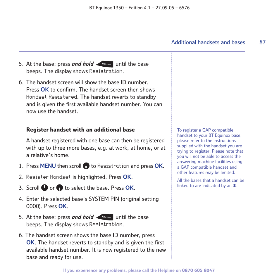 BT EQUINOX 1350 User Manual | Page 87 / 102