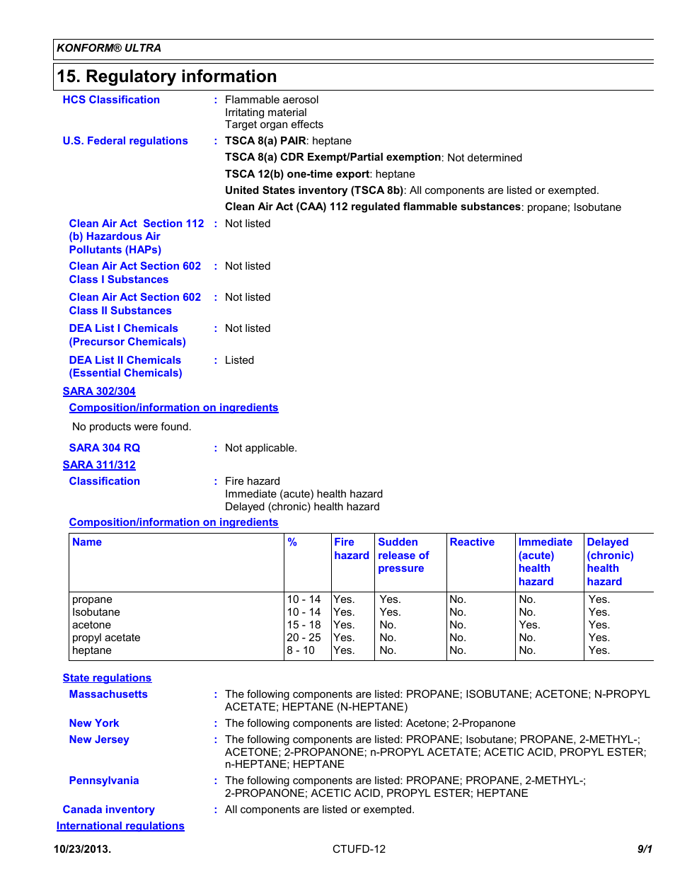 Regulatory information | Chemtronics Konform Ultra CTUFD-12 User Manual | Page 9 / 11