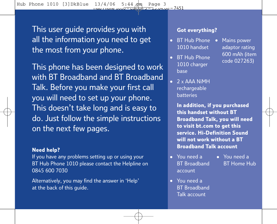 BT Hub Phone 1010 User Manual | Page 3 / 74