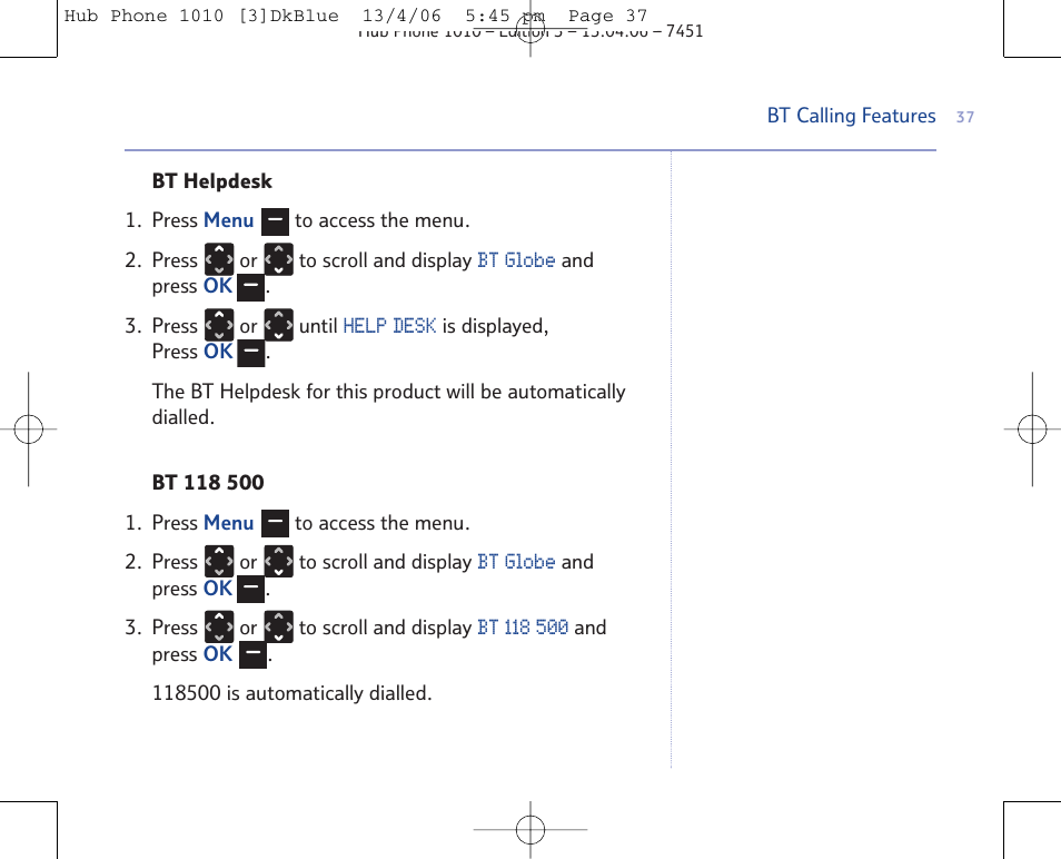 BT Hub Phone 1010 User Manual | Page 37 / 74
