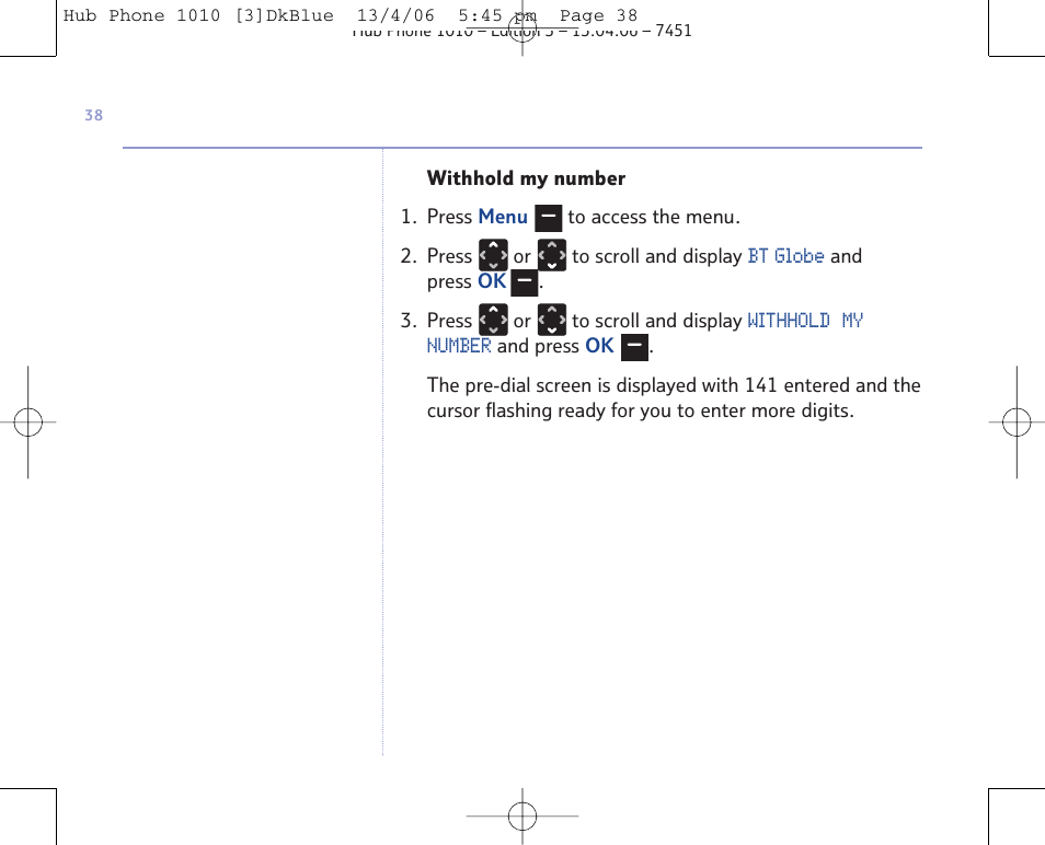 BT Hub Phone 1010 User Manual | Page 38 / 74