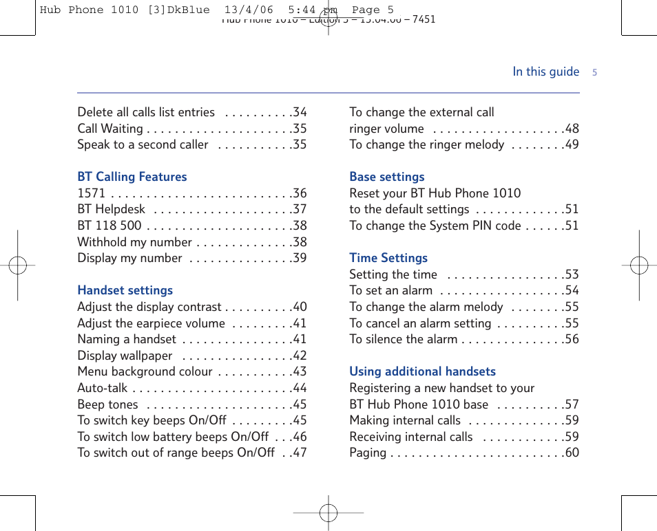 BT Hub Phone 1010 User Manual | Page 5 / 74