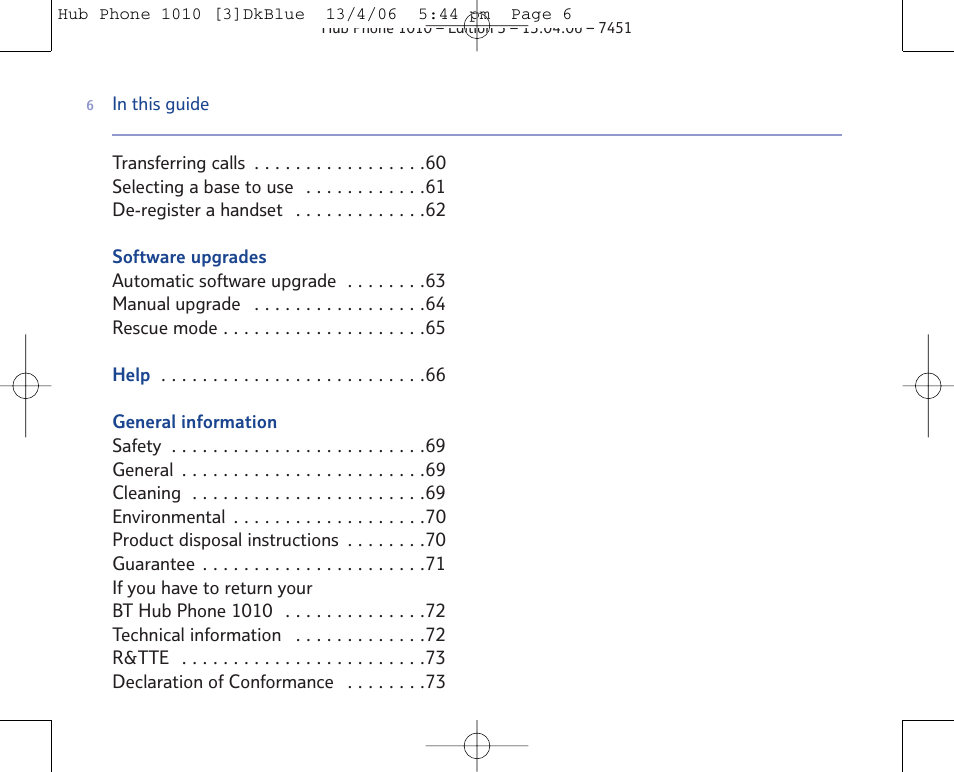 BT Hub Phone 1010 User Manual | Page 6 / 74