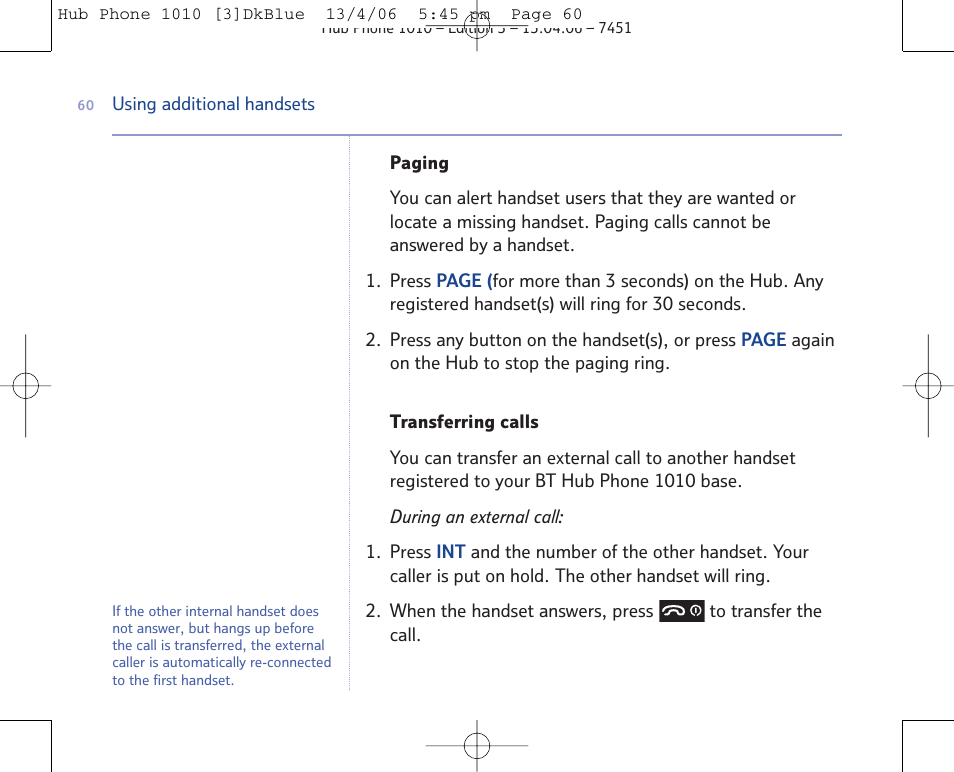 BT Hub Phone 1010 User Manual | Page 60 / 74