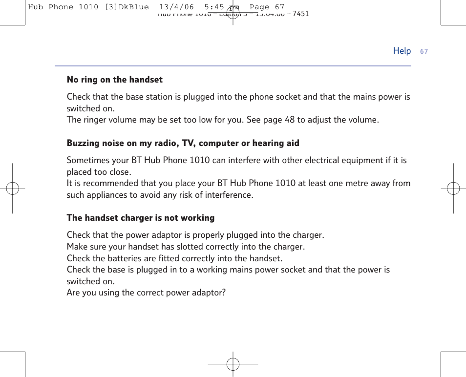 BT Hub Phone 1010 User Manual | Page 67 / 74