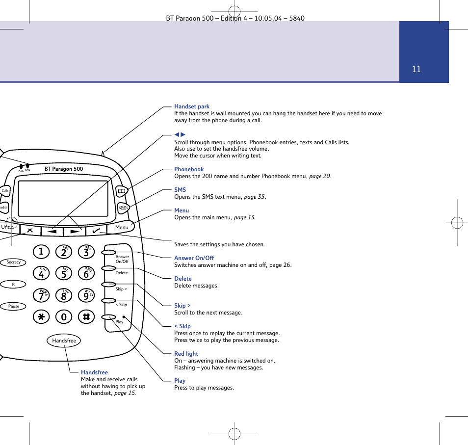 BT PARAGON 500 User Manual | Page 11 / 61