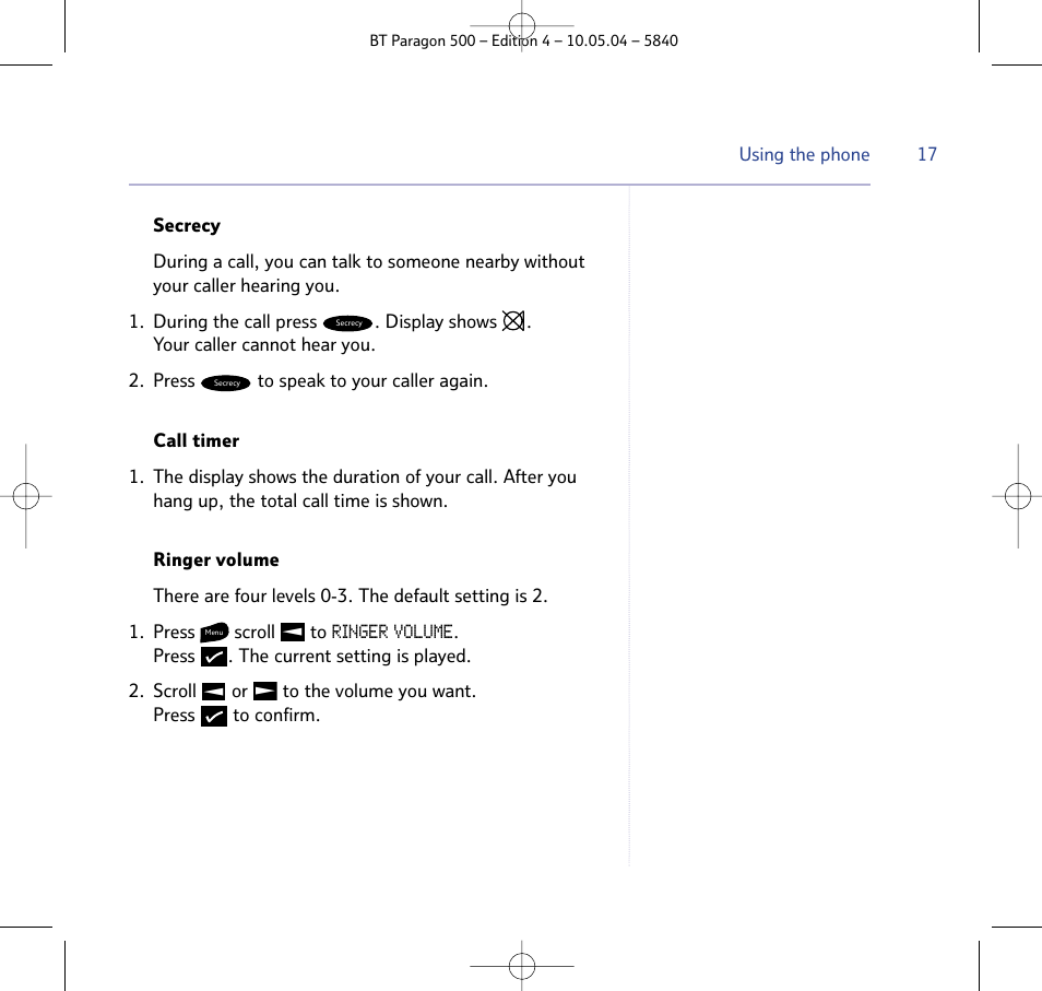 BT PARAGON 500 User Manual | Page 17 / 61