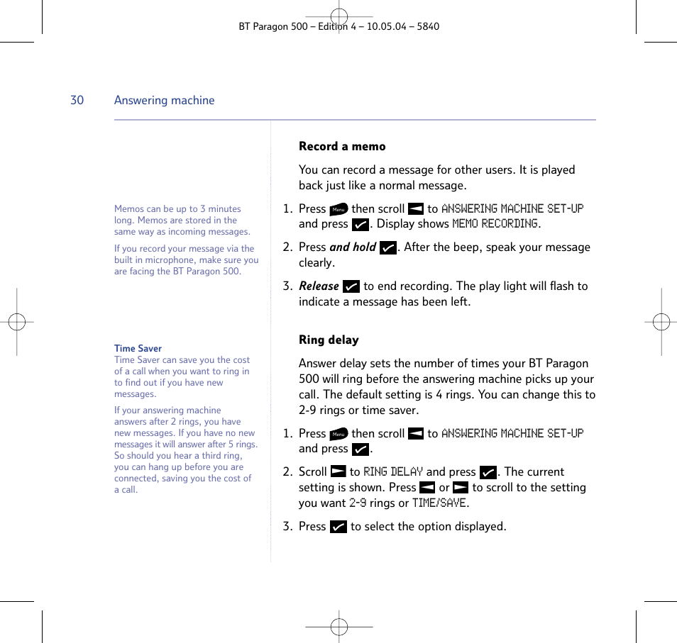 BT PARAGON 500 User Manual | Page 30 / 61