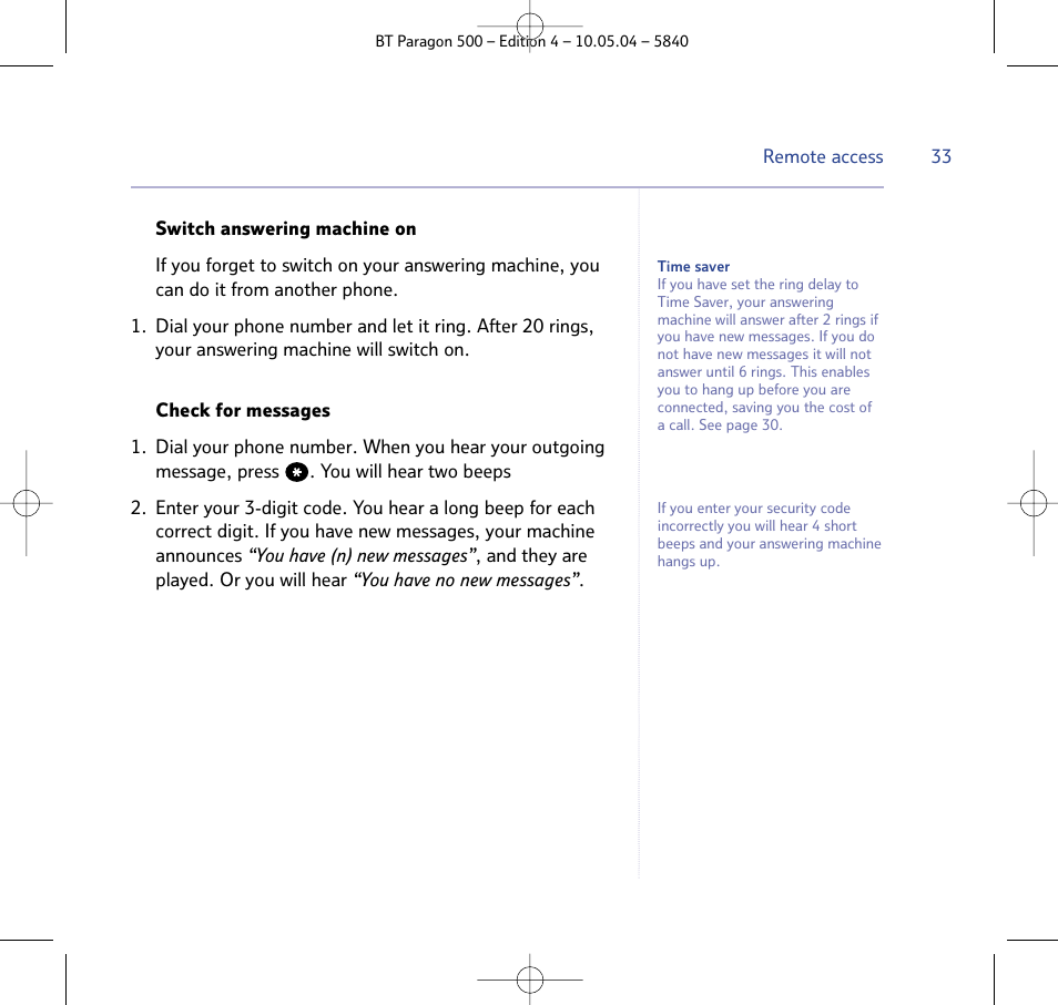 BT PARAGON 500 User Manual | Page 33 / 61