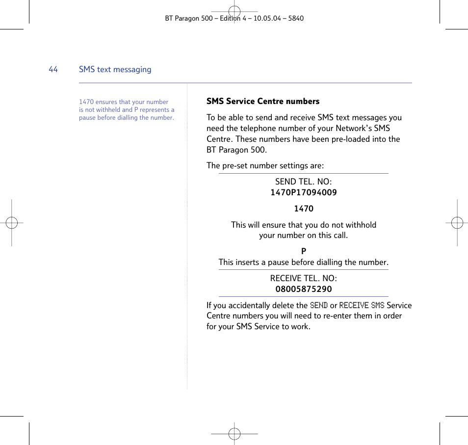 BT PARAGON 500 User Manual | Page 44 / 61