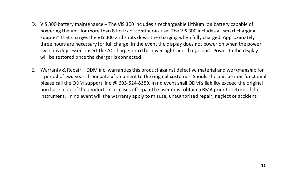 Chemtronics VIS 300 Video Inspection Scope VIS 300B Kit User Manual | Page 11 / 12