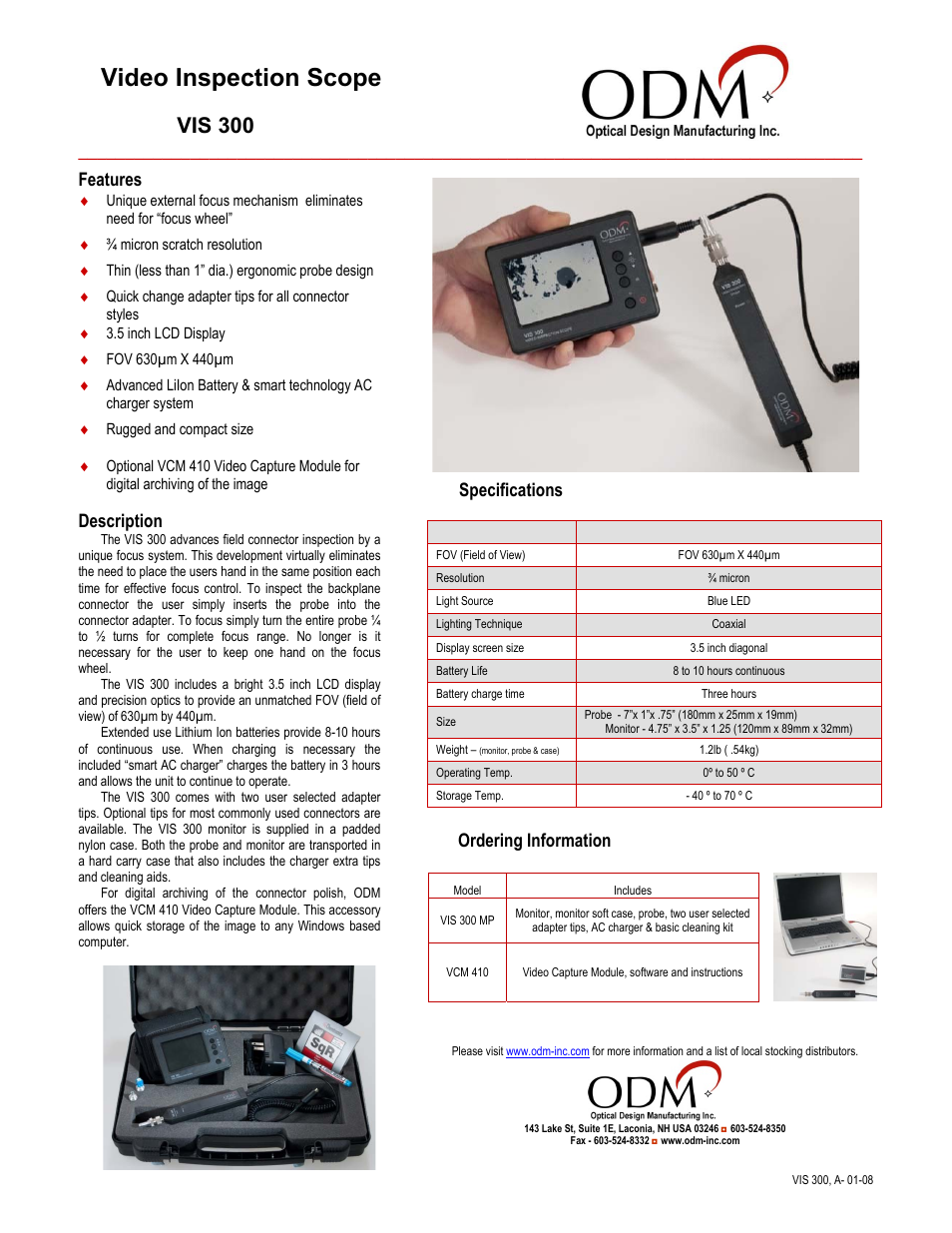 Chemtronics VIS 300 Video Inspection Scope VIS 300B Kit User Manual | 1 page