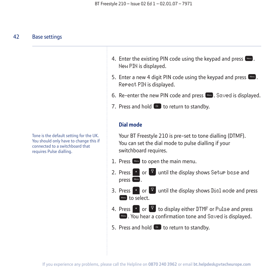 BT 210 User Manual | Page 42 / 58