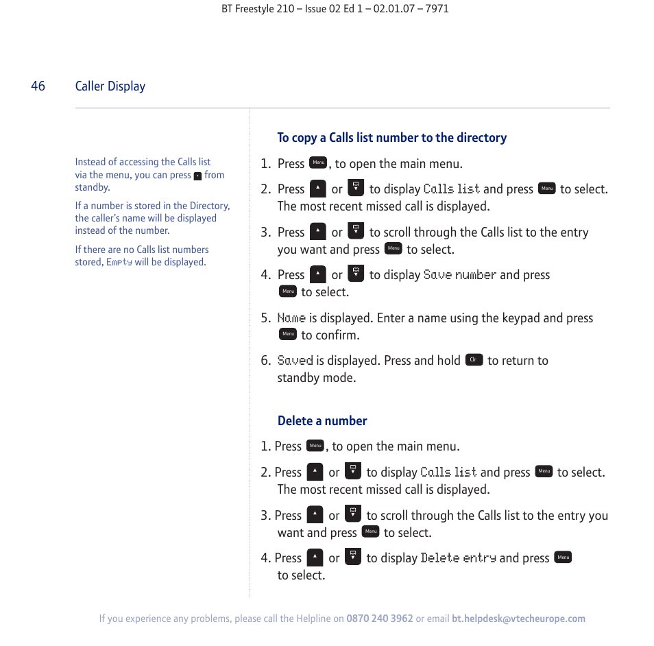 BT 210 User Manual | Page 46 / 58