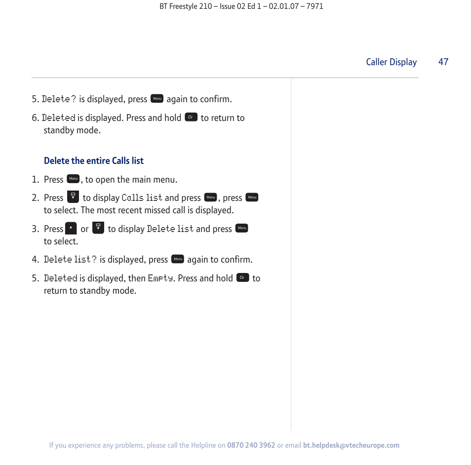BT 210 User Manual | Page 47 / 58