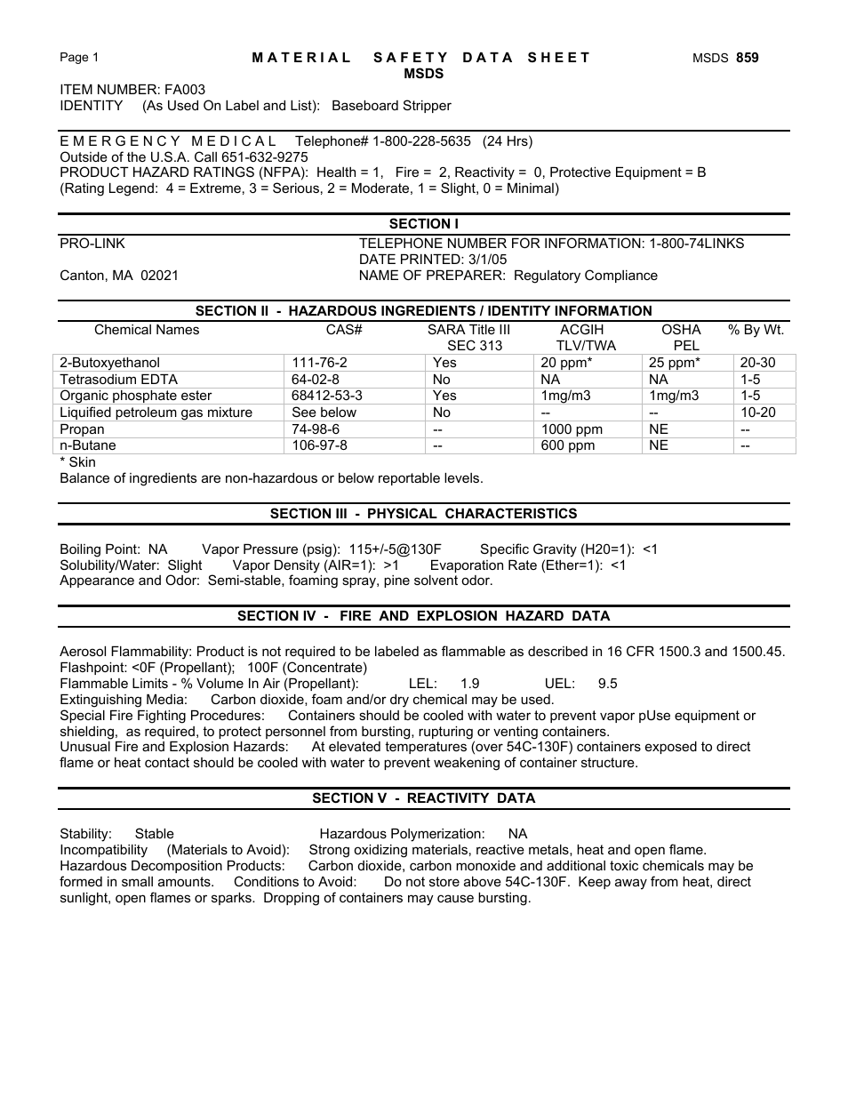 Pro-Link Baseboard Stripper FA003 EN User Manual | 2 pages
