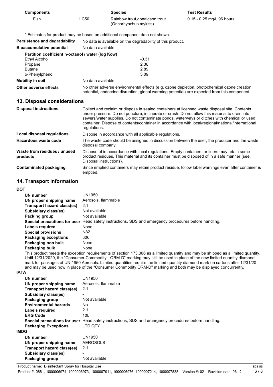 Pro-Link DISINFECTANT SPRAY RA008 EN User Manual | Page 6 / 8