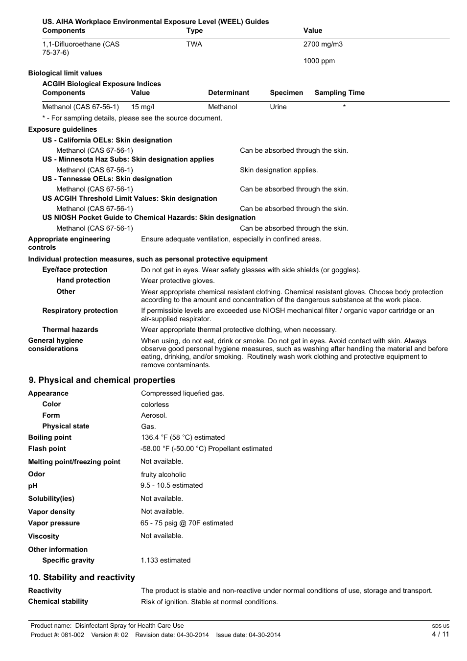 Pro-Link DISINFECTANT SPRAY RA008-CA EN User Manual | Page 4 / 11