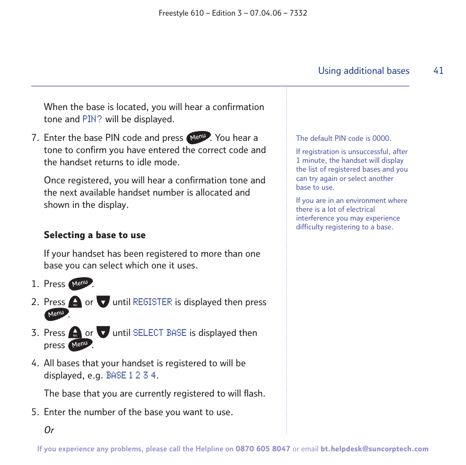 BT 610 User Manual | Page 41 / 52