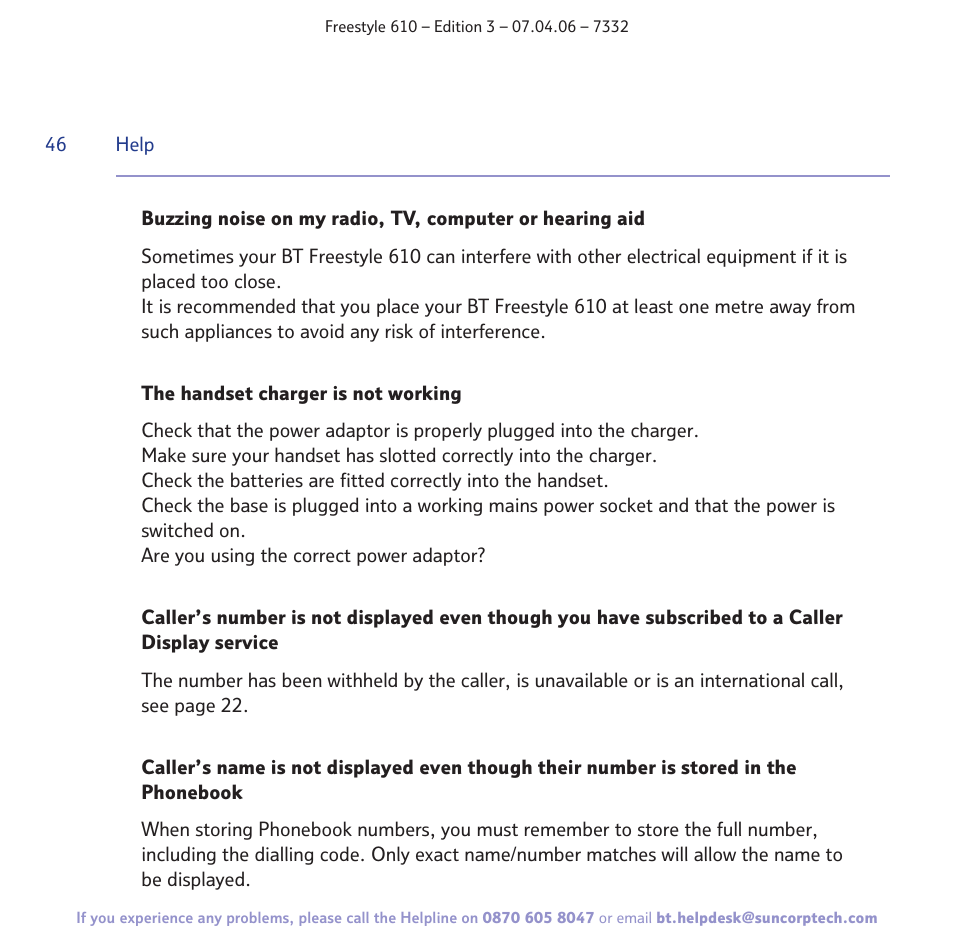 BT 610 User Manual | Page 46 / 52