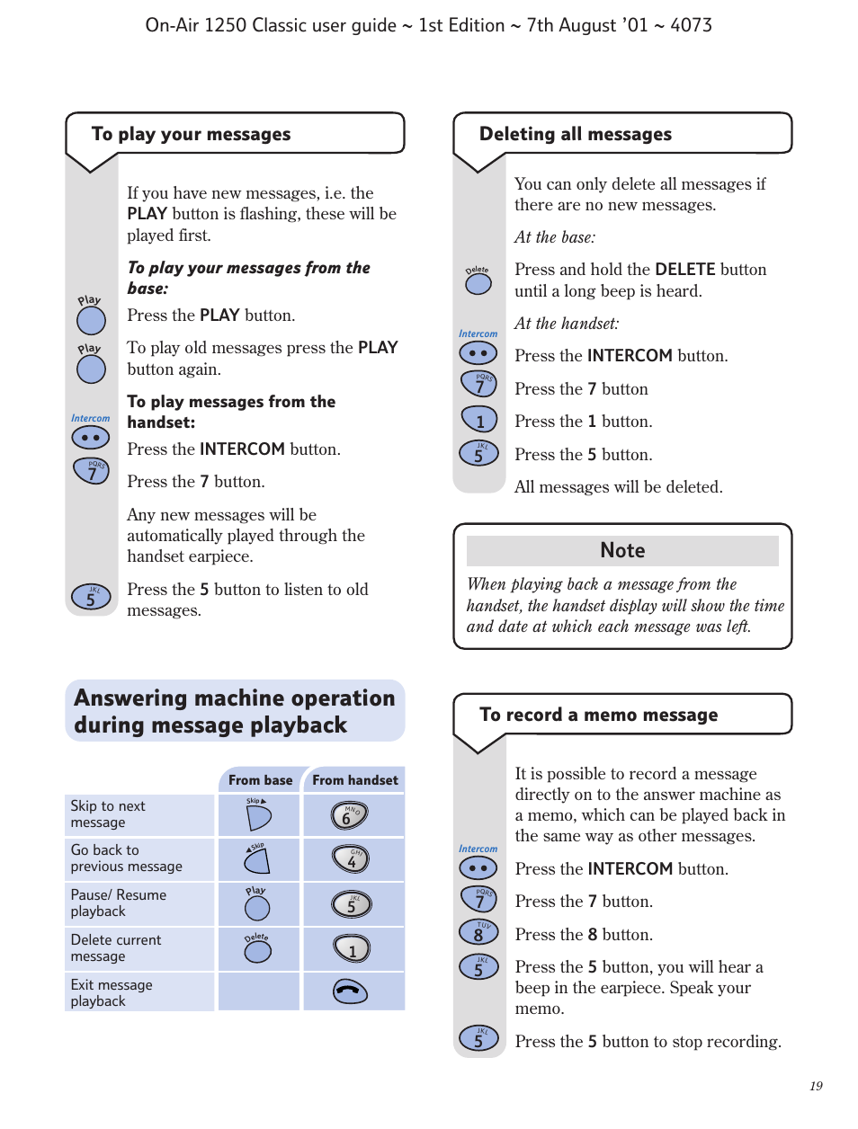 BT 1250 Classic User Manual | Page 19 / 34