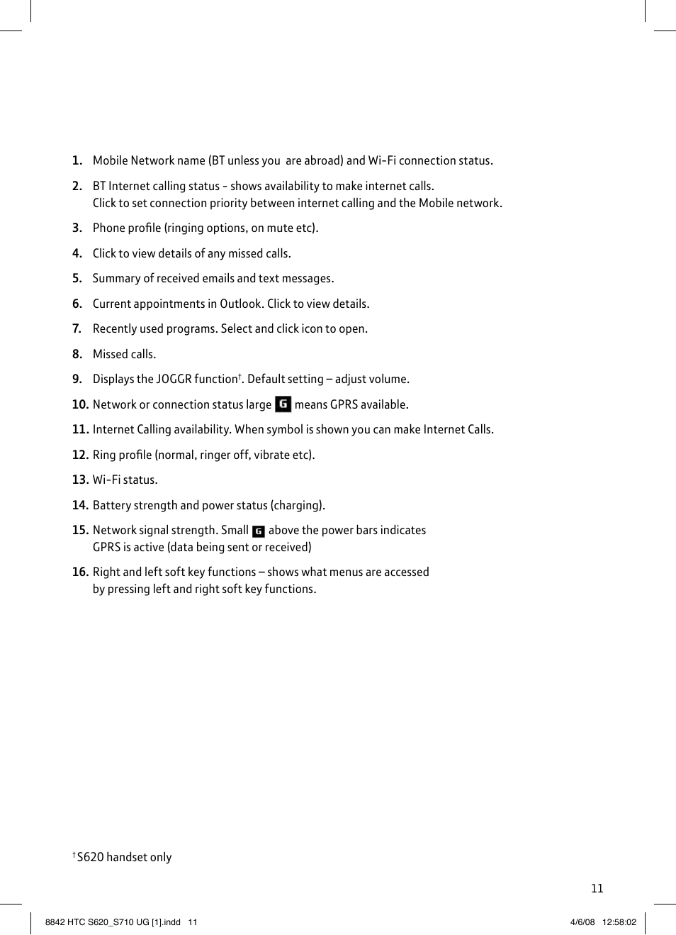 BT HTC S710 User Manual | Page 11 / 48