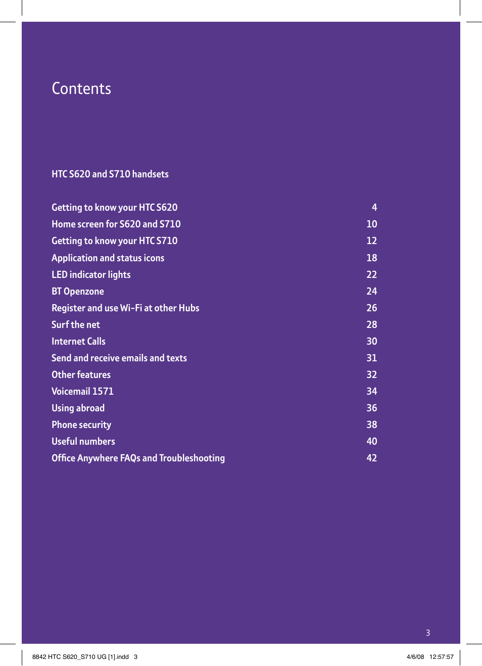 BT HTC S710 User Manual | Page 3 / 48