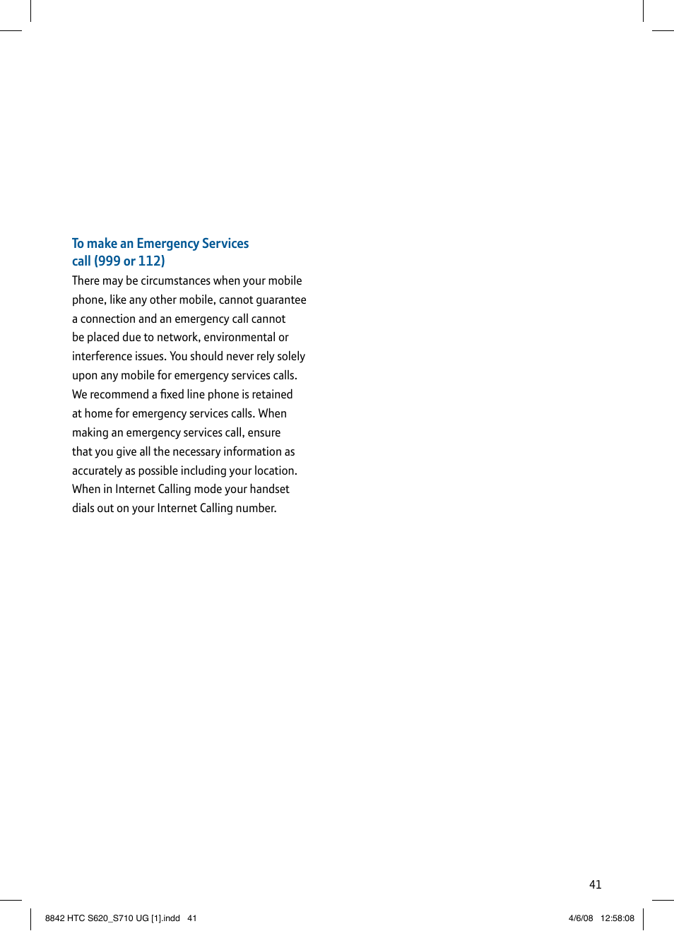 BT HTC S710 User Manual | Page 41 / 48