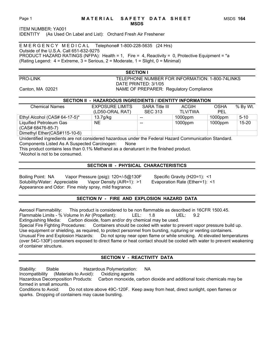 Pro-Link Air Freshener - Orchard Fresh YA001 EN User Manual | 2 pages