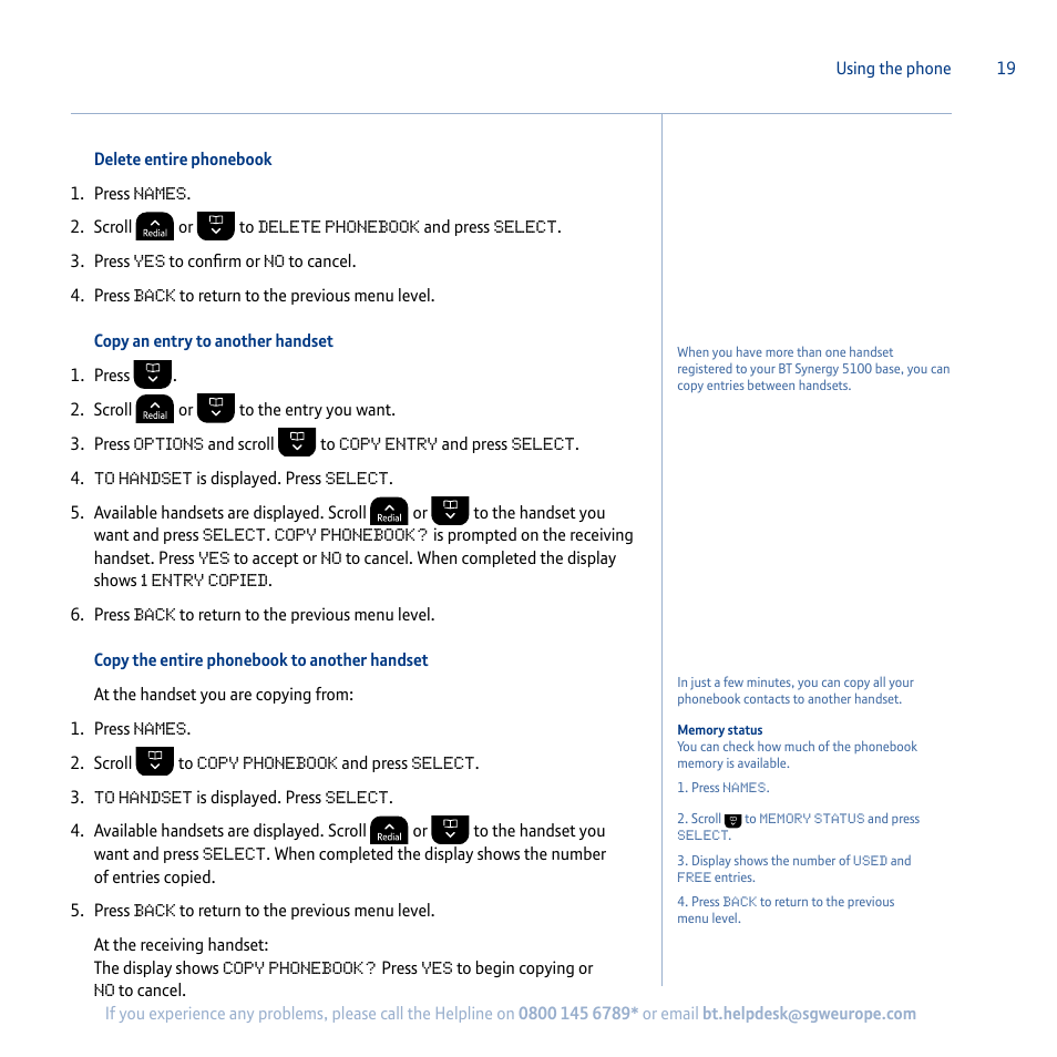 BT Synergy 5100 User Manual | Page 19 / 59