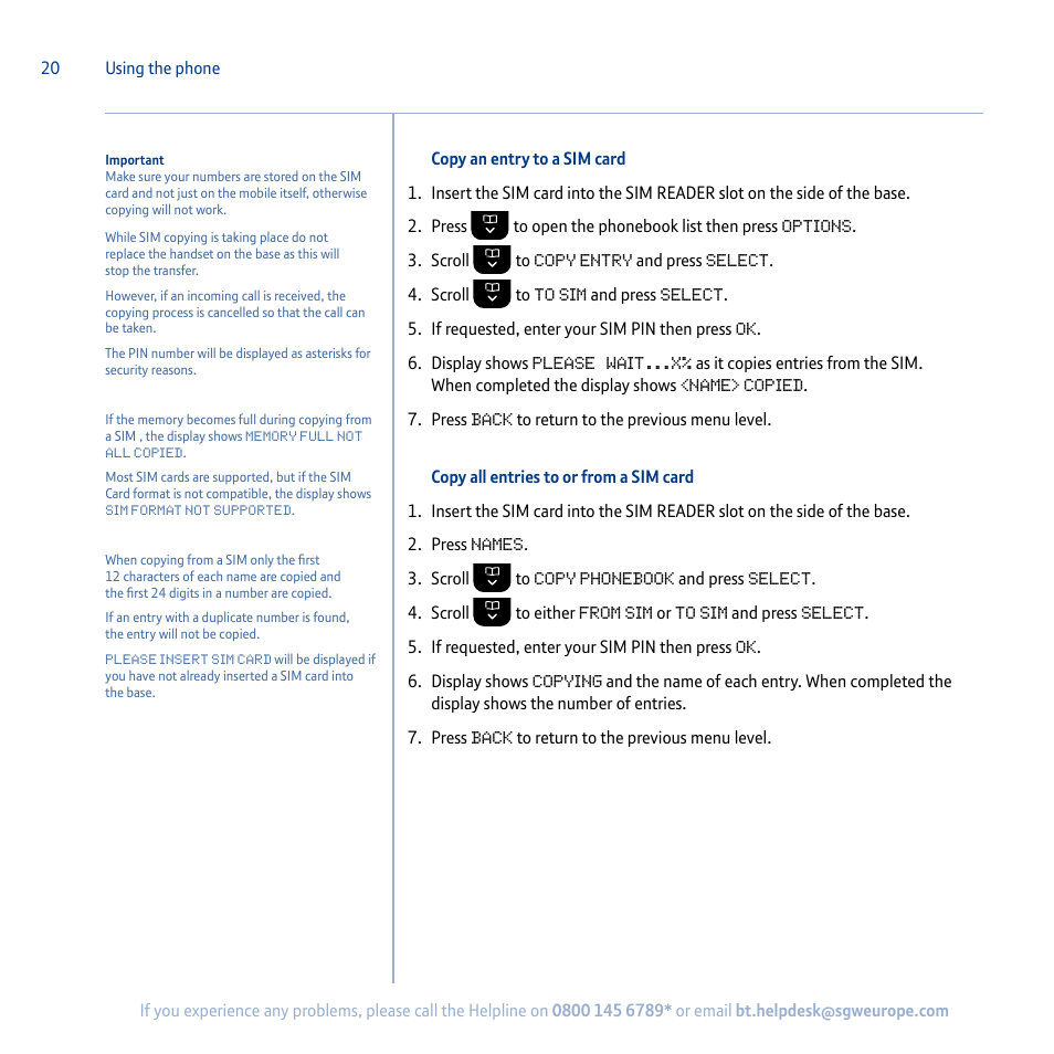 BT Synergy 5100 User Manual | Page 20 / 59