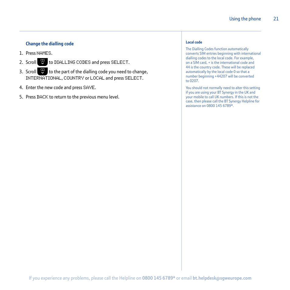 BT Synergy 5100 User Manual | Page 21 / 59