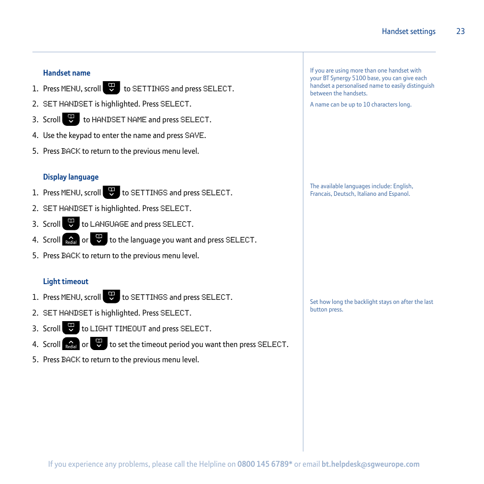 BT Synergy 5100 User Manual | Page 23 / 59