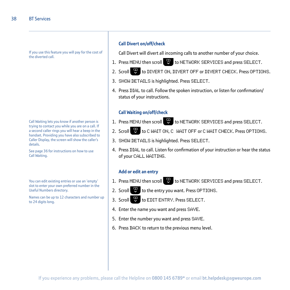 BT Synergy 5100 User Manual | Page 38 / 59