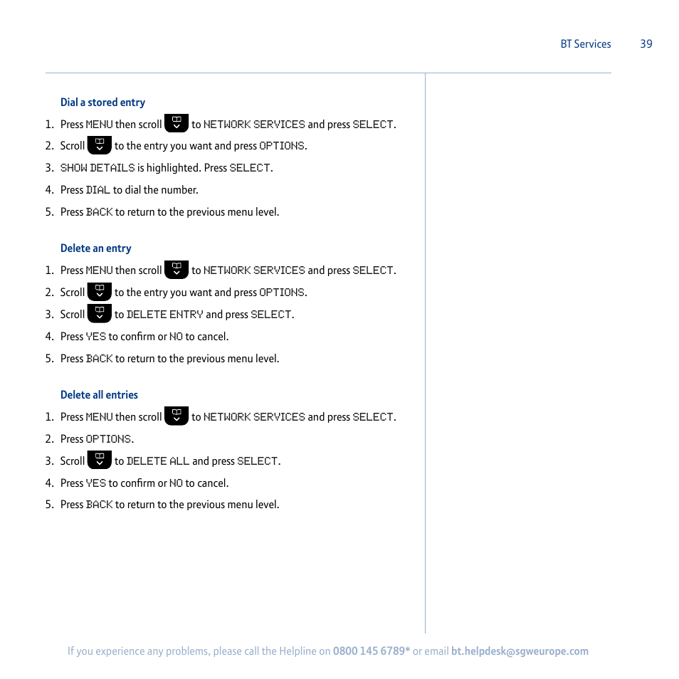 BT Synergy 5100 User Manual | Page 39 / 59