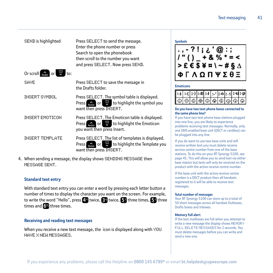 BT Synergy 5100 User Manual | Page 41 / 59