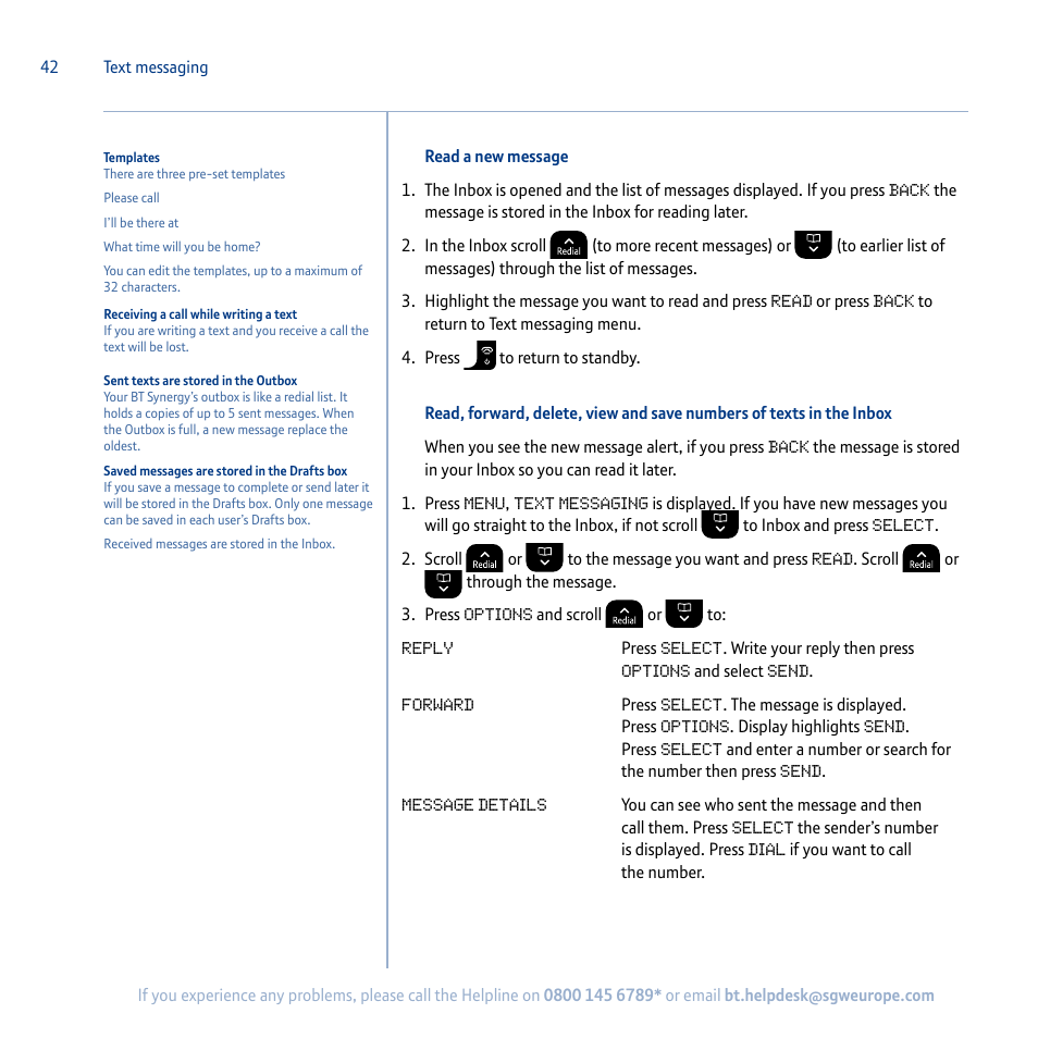 BT Synergy 5100 User Manual | Page 42 / 59