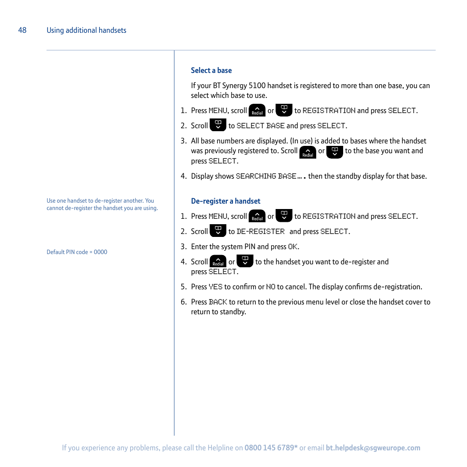BT Synergy 5100 User Manual | Page 48 / 59