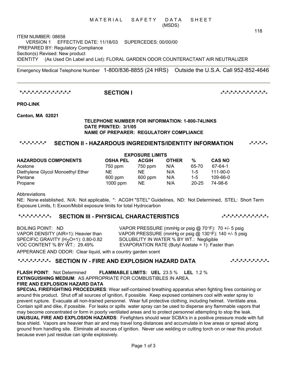 Pro-Link Metered Aerosol - Mango Tango 08656 EN User Manual | 3 pages