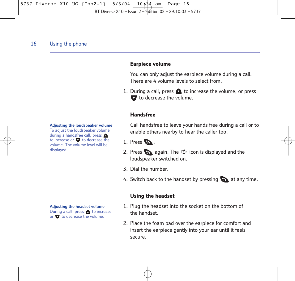 BT DIVERSE X10 User Manual | Page 16 / 88