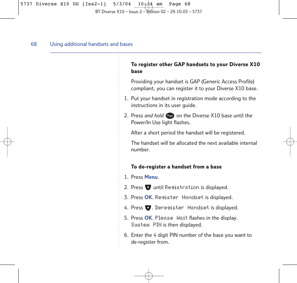BT DIVERSE X10 User Manual | Page 68 / 88