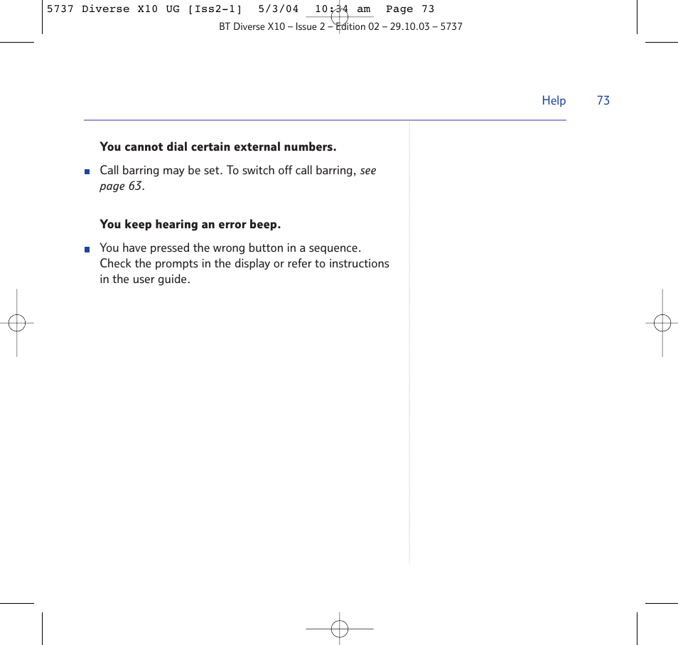 BT DIVERSE X10 User Manual | Page 73 / 88