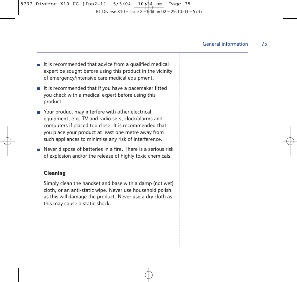 BT DIVERSE X10 User Manual | Page 75 / 88