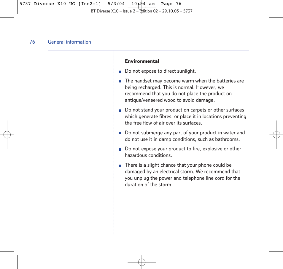 BT DIVERSE X10 User Manual | Page 76 / 88