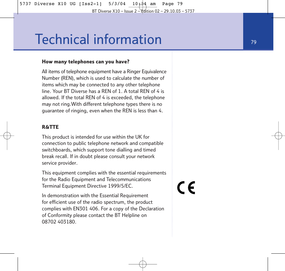 Technical information | BT DIVERSE X10 User Manual | Page 79 / 88