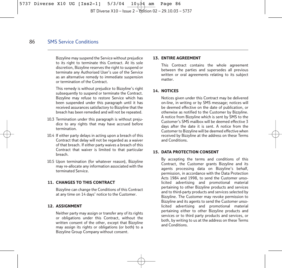 BT DIVERSE X10 User Manual | Page 86 / 88