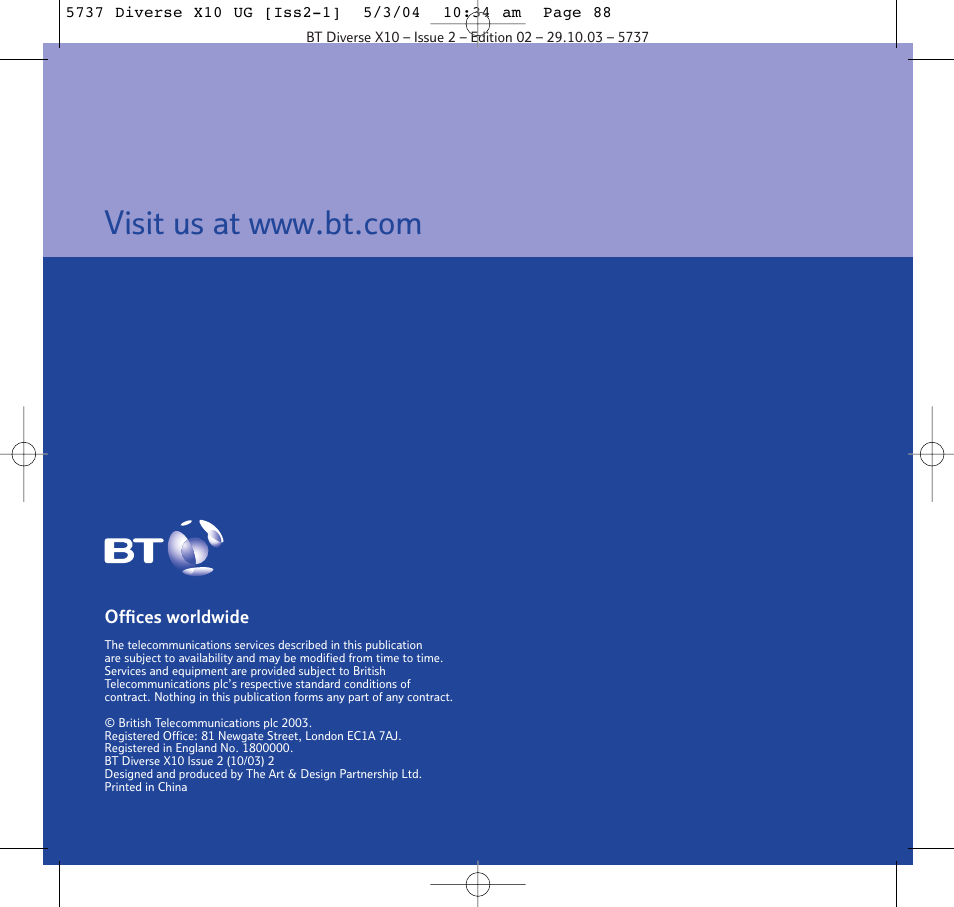 BT DIVERSE X10 User Manual | Page 88 / 88